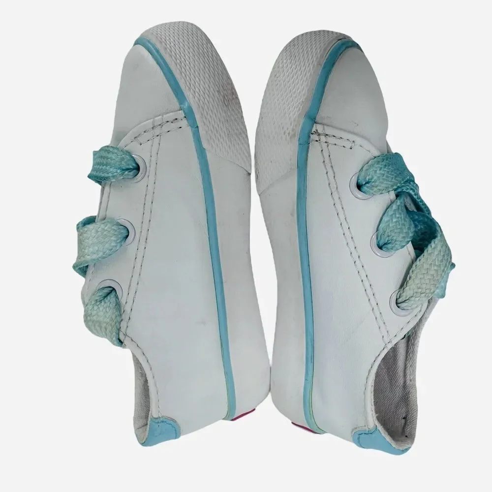POLO Ralph Lauren Toddler Leather Sneakers‎ Shoes Size 6 White Pink Pony